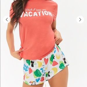 Vacation Tee & Shorts Pajama Set.